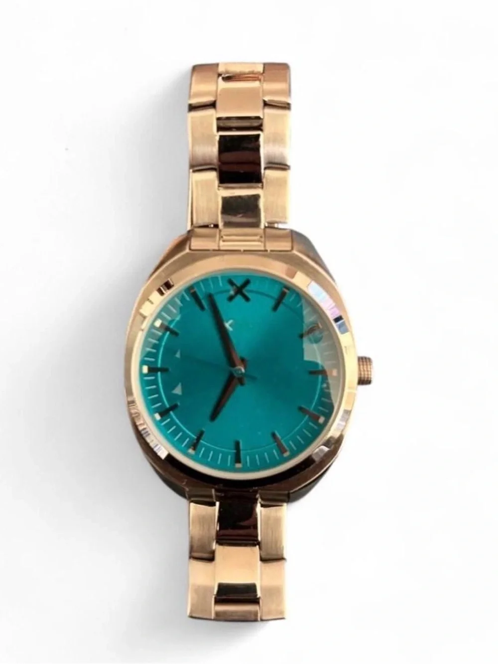 XNY Men’s Stainless Steel Quartz Watch Blue Turquoise Dial Silver Tone Bracelet